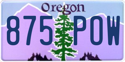 OR license plate 875POW