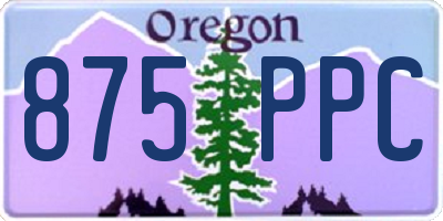OR license plate 875PPC