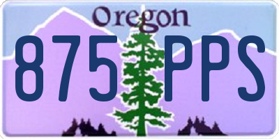 OR license plate 875PPS