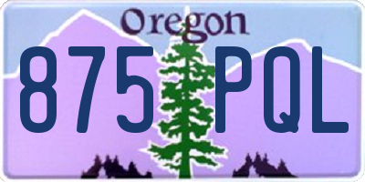 OR license plate 875PQL