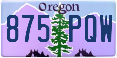 OR license plate 875PQW