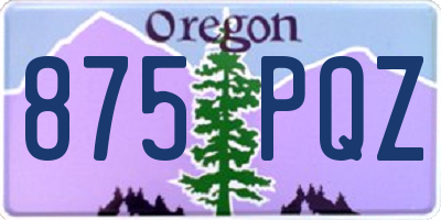 OR license plate 875PQZ