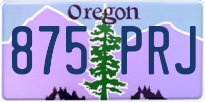 OR license plate 875PRJ