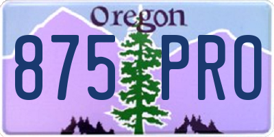 OR license plate 875PRO