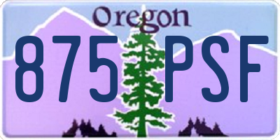 OR license plate 875PSF