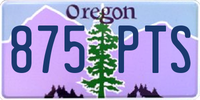 OR license plate 875PTS