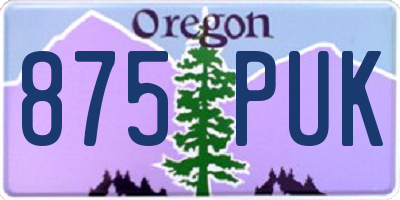 OR license plate 875PUK