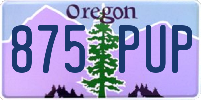OR license plate 875PUP