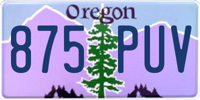OR license plate 875PUV