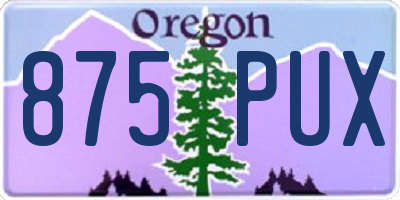 OR license plate 875PUX