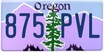 OR license plate 875PVL