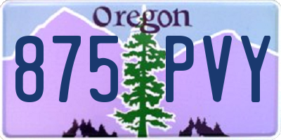 OR license plate 875PVY