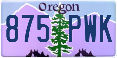 OR license plate 875PWK