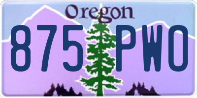 OR license plate 875PWO