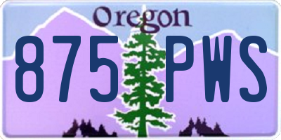 OR license plate 875PWS