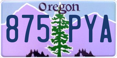 OR license plate 875PYA