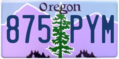 OR license plate 875PYM