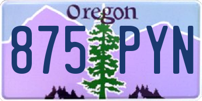 OR license plate 875PYN