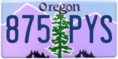 OR license plate 875PYS