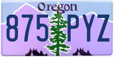 OR license plate 875PYZ