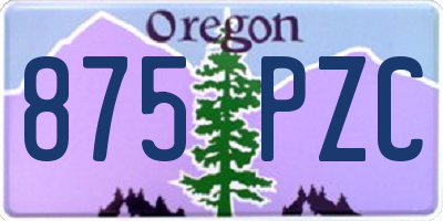 OR license plate 875PZC