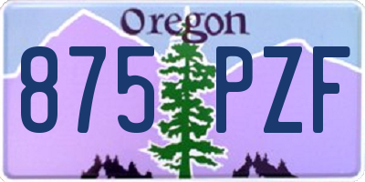 OR license plate 875PZF
