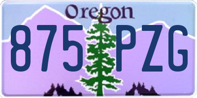 OR license plate 875PZG