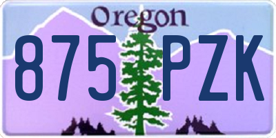 OR license plate 875PZK