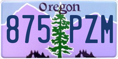 OR license plate 875PZM