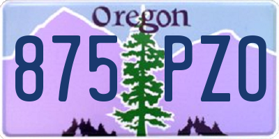 OR license plate 875PZO