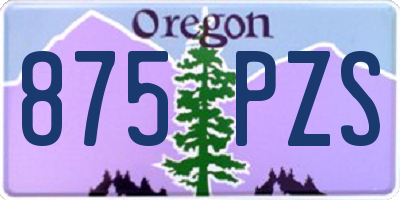 OR license plate 875PZS
