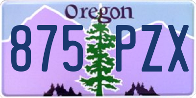 OR license plate 875PZX