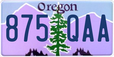 OR license plate 875QAA