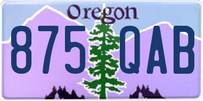 OR license plate 875QAB