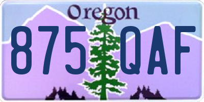 OR license plate 875QAF