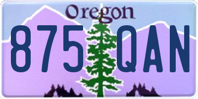 OR license plate 875QAN