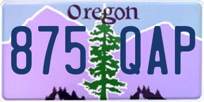OR license plate 875QAP
