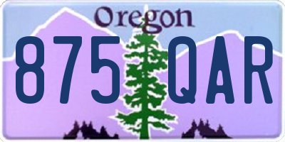 OR license plate 875QAR