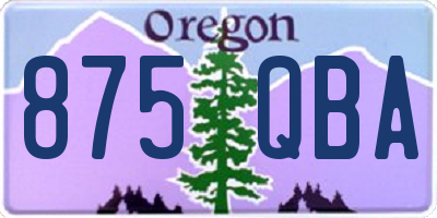 OR license plate 875QBA