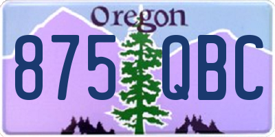 OR license plate 875QBC