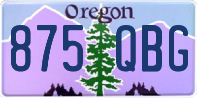 OR license plate 875QBG