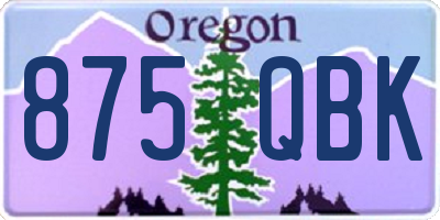 OR license plate 875QBK