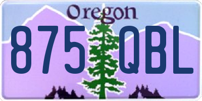 OR license plate 875QBL