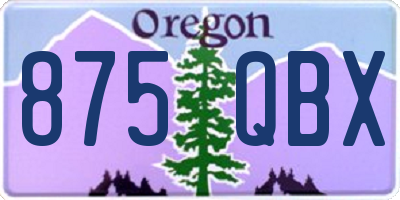OR license plate 875QBX