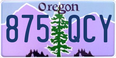 OR license plate 875QCY