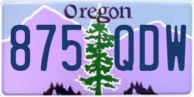 OR license plate 875QDW