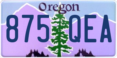 OR license plate 875QEA