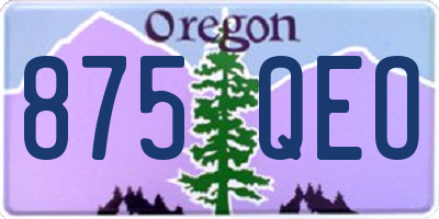 OR license plate 875QEO