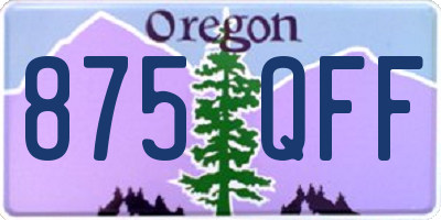 OR license plate 875QFF