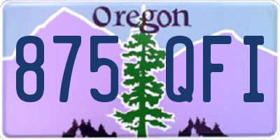 OR license plate 875QFI